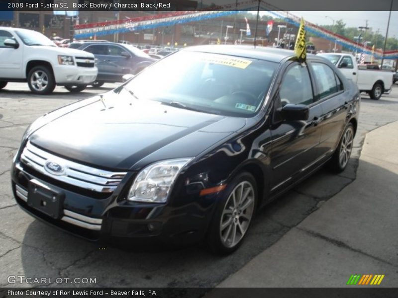 Black Ebony / Charcoal Black/Red 2008 Ford Fusion SE