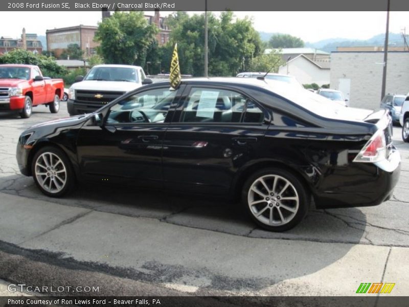 Black Ebony / Charcoal Black/Red 2008 Ford Fusion SE
