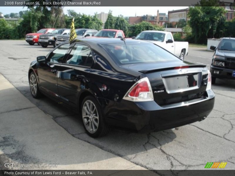 Black Ebony / Charcoal Black/Red 2008 Ford Fusion SE
