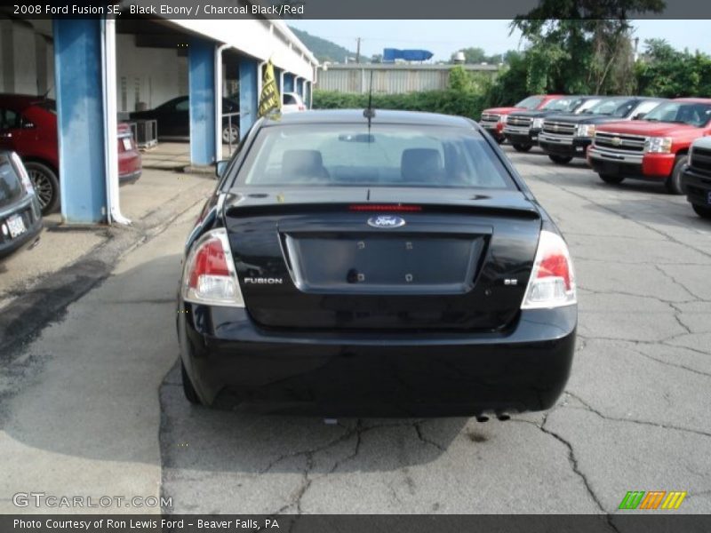 Black Ebony / Charcoal Black/Red 2008 Ford Fusion SE