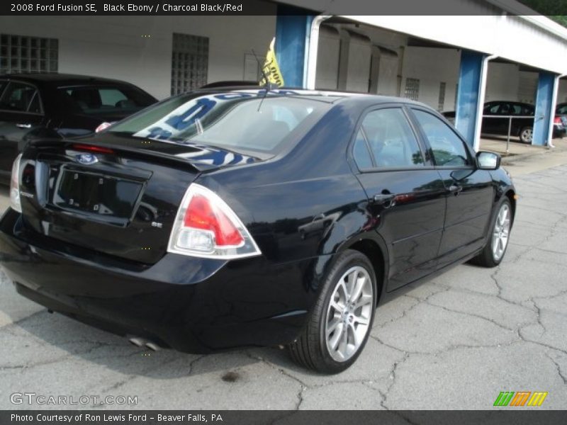 Black Ebony / Charcoal Black/Red 2008 Ford Fusion SE