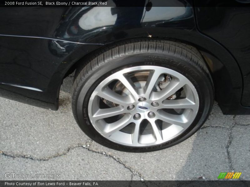 Black Ebony / Charcoal Black/Red 2008 Ford Fusion SE