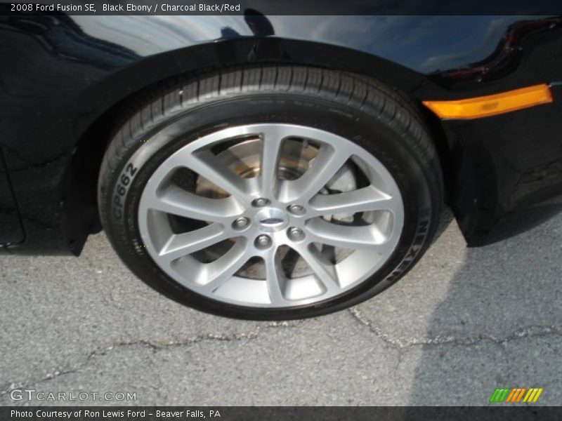 Black Ebony / Charcoal Black/Red 2008 Ford Fusion SE
