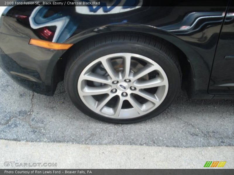 Black Ebony / Charcoal Black/Red 2008 Ford Fusion SE