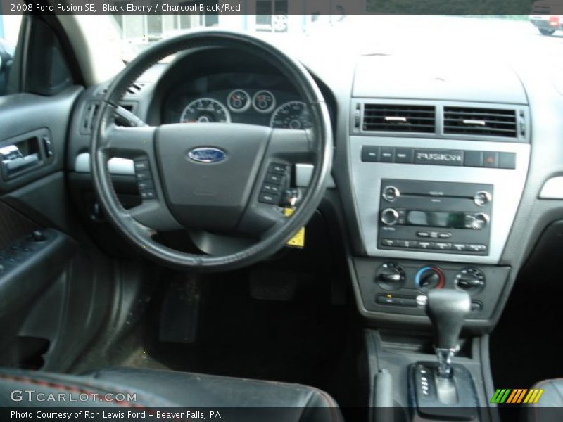 Black Ebony / Charcoal Black/Red 2008 Ford Fusion SE
