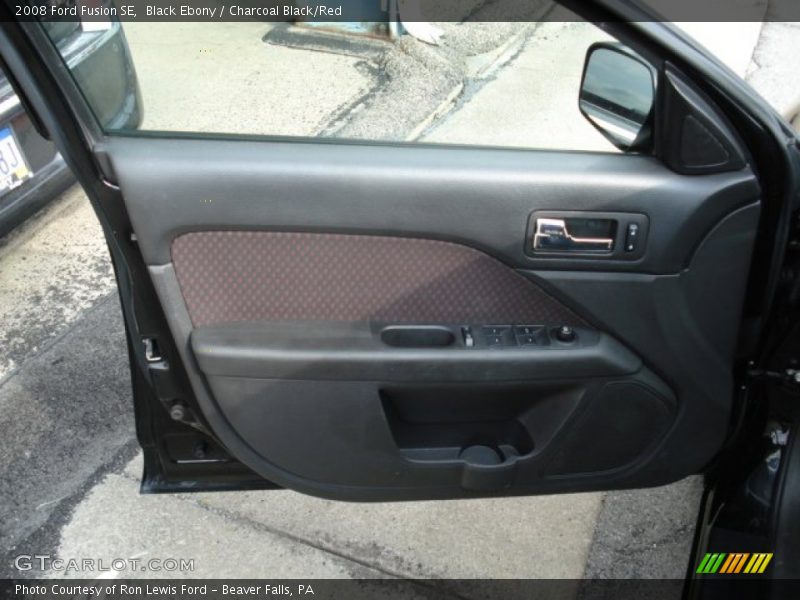 Black Ebony / Charcoal Black/Red 2008 Ford Fusion SE