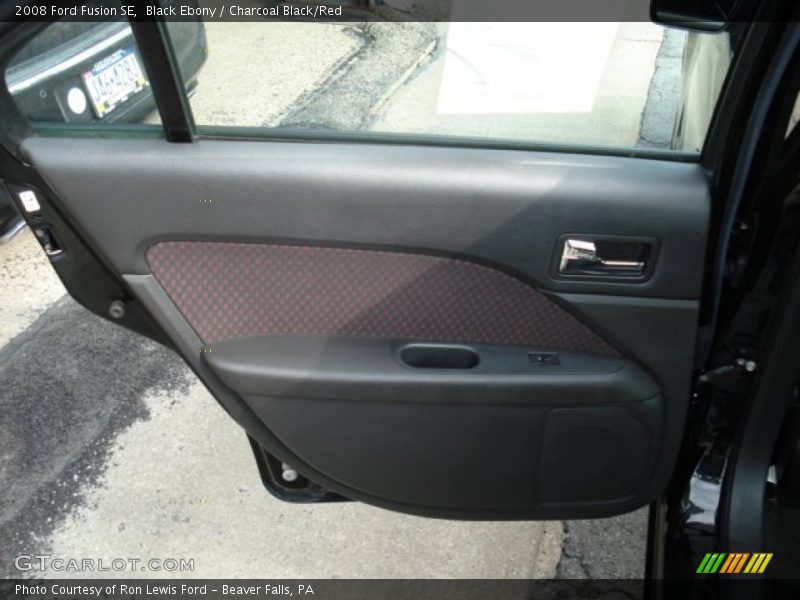 Black Ebony / Charcoal Black/Red 2008 Ford Fusion SE