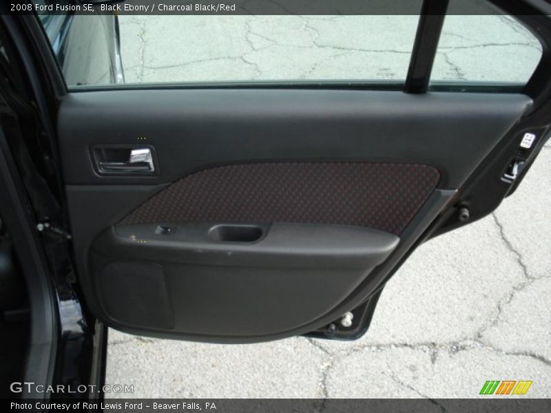 Black Ebony / Charcoal Black/Red 2008 Ford Fusion SE