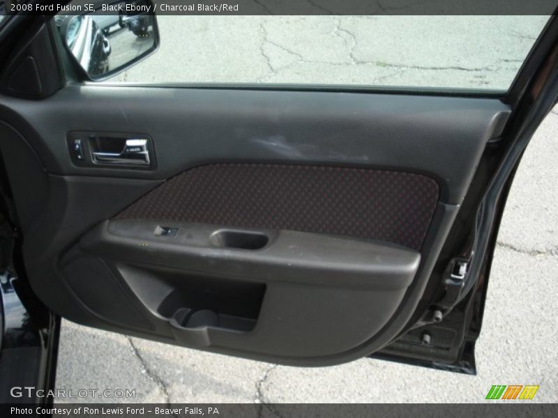Black Ebony / Charcoal Black/Red 2008 Ford Fusion SE