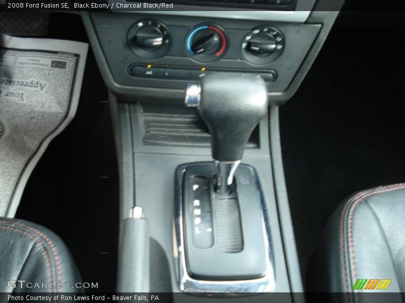 Black Ebony / Charcoal Black/Red 2008 Ford Fusion SE