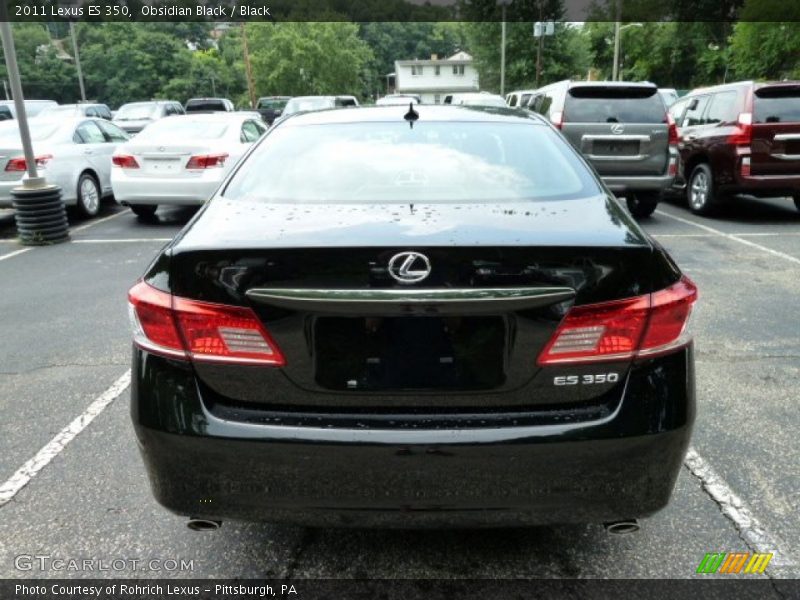Obsidian Black / Black 2011 Lexus ES 350