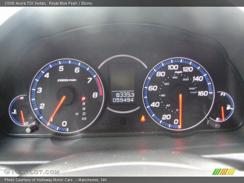 Royal Blue Pearl / Ebony 2008 Acura TSX Sedan