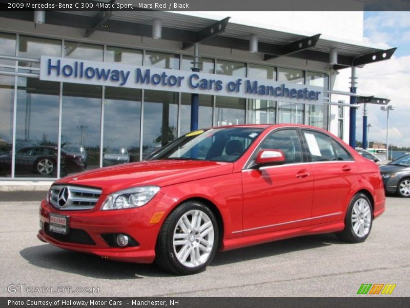 Mars Red / Black 2009 Mercedes-Benz C 300 4Matic Sport