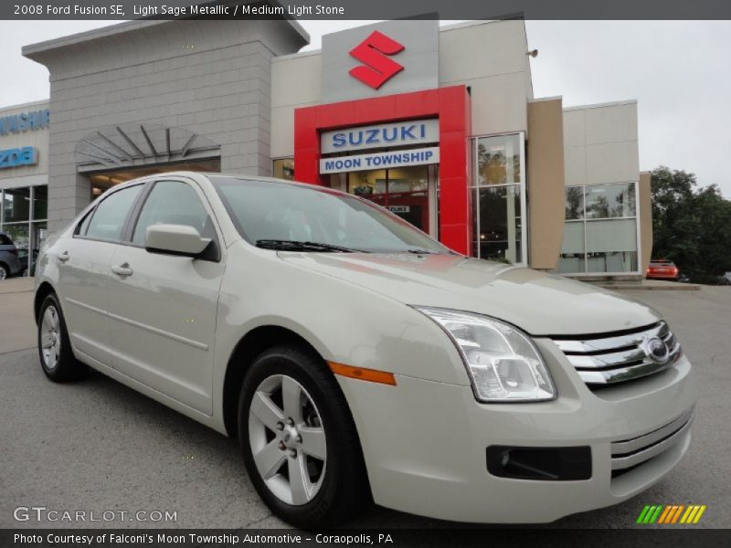 Light Sage Metallic / Medium Light Stone 2008 Ford Fusion SE