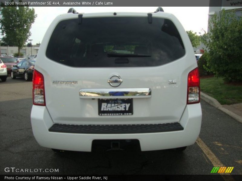 Avalanche White / Cafe Latte 2008 Nissan Pathfinder SE 4x4