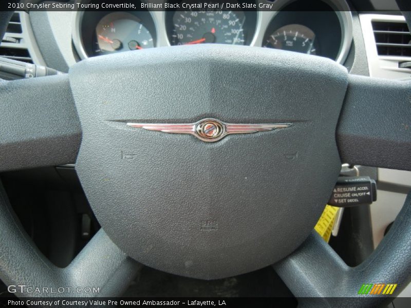 Brilliant Black Crystal Pearl / Dark Slate Gray 2010 Chrysler Sebring Touring Convertible