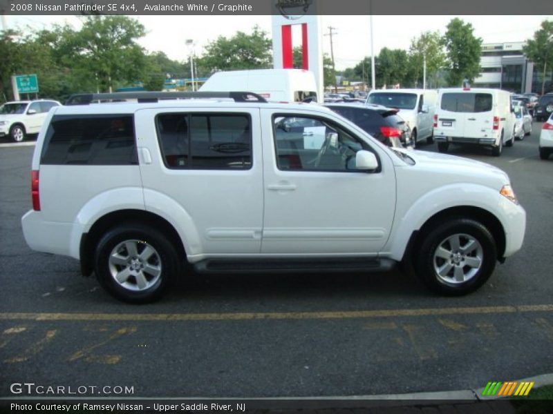 Avalanche White / Graphite 2008 Nissan Pathfinder SE 4x4
