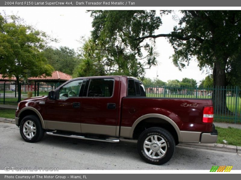 Dark Toreador Red Metallic / Tan 2004 Ford F150 Lariat SuperCrew 4x4