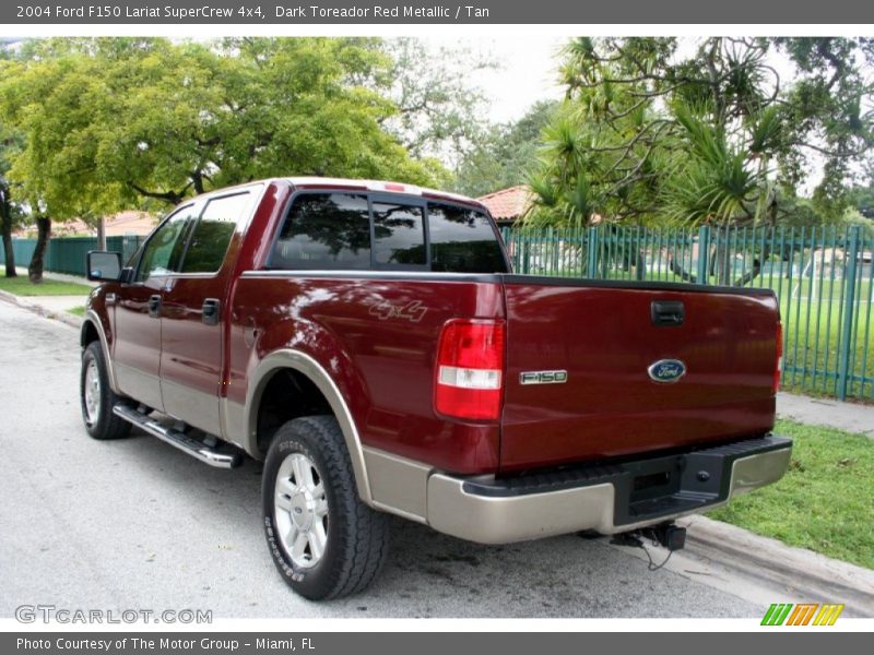 Dark Toreador Red Metallic / Tan 2004 Ford F150 Lariat SuperCrew 4x4