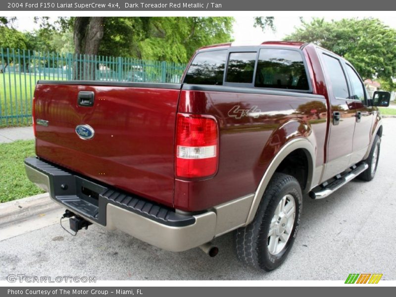 Dark Toreador Red Metallic / Tan 2004 Ford F150 Lariat SuperCrew 4x4