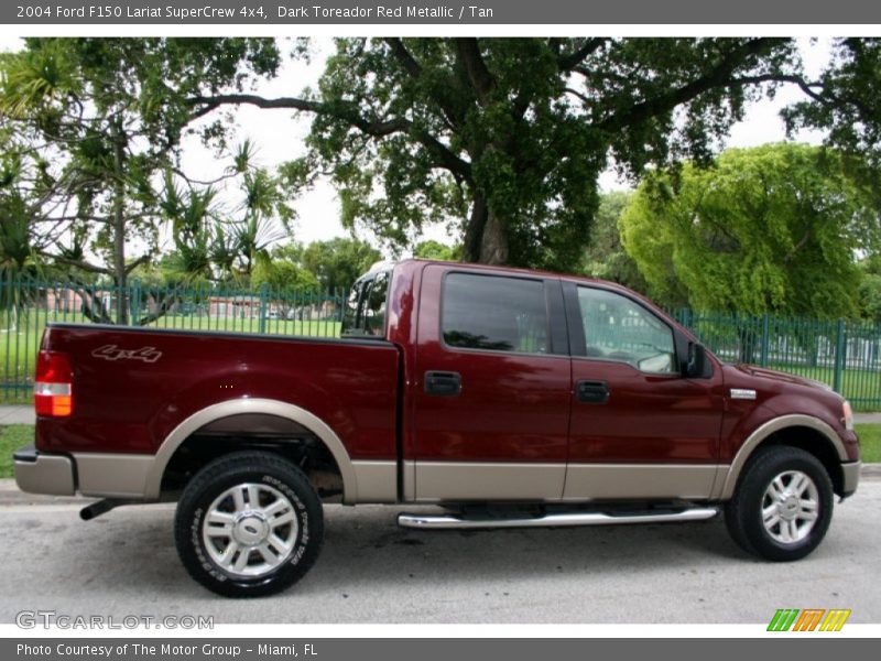 Dark Toreador Red Metallic / Tan 2004 Ford F150 Lariat SuperCrew 4x4