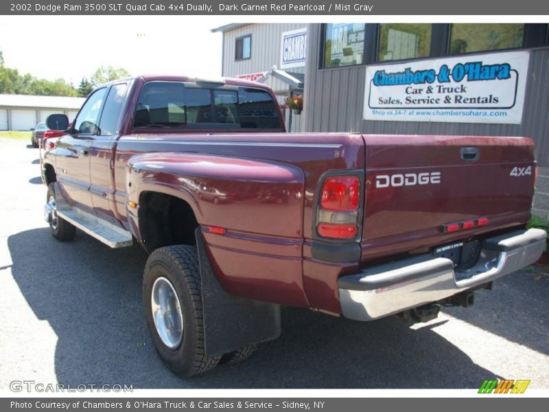 Dark Garnet Red Pearlcoat / Mist Gray 2002 Dodge Ram 3500 SLT Quad Cab 4x4 Dually