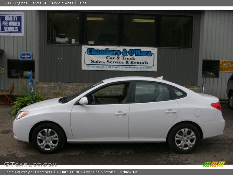 Nordic White / Beige 2010 Hyundai Elantra GLS