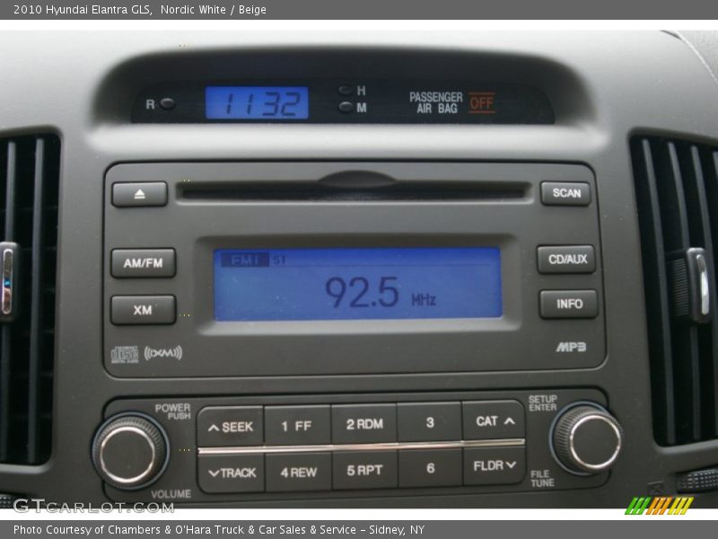 Nordic White / Beige 2010 Hyundai Elantra GLS