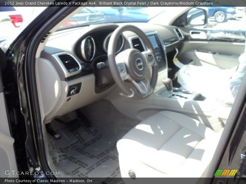 Brilliant Black Crystal Pearl / Dark Graystone/Medium Graystone 2012 Jeep Grand Cherokee Laredo X Package 4x4