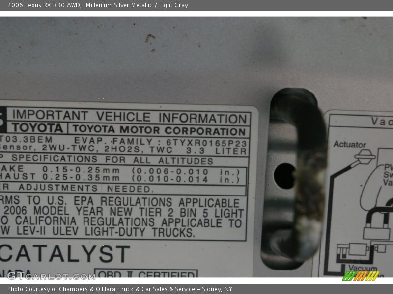 Millenium Silver Metallic / Light Gray 2006 Lexus RX 330 AWD