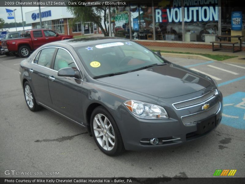 Dark Gray Metallic / Ebony/Brick 2009 Chevrolet Malibu LTZ Sedan