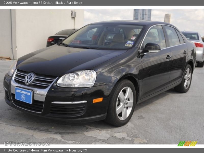 Black / Pure Beige 2008 Volkswagen Jetta SE Sedan