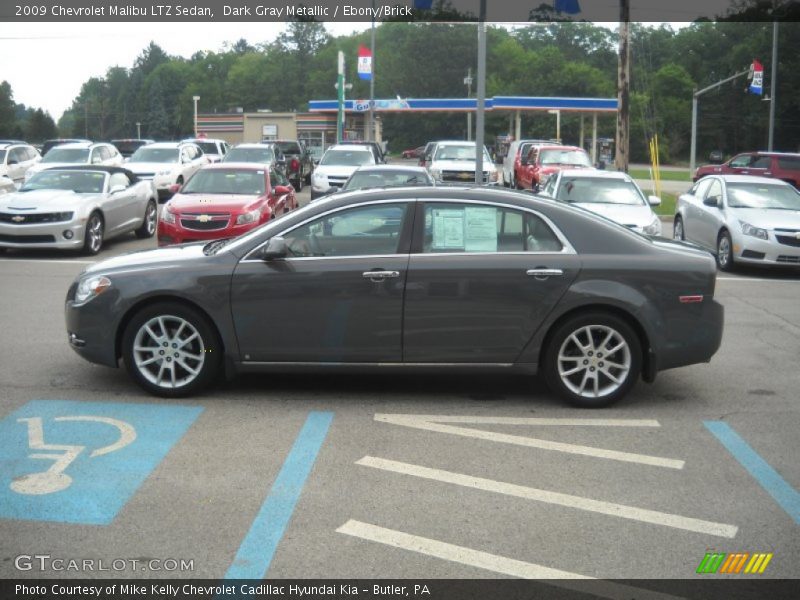 Dark Gray Metallic / Ebony/Brick 2009 Chevrolet Malibu LTZ Sedan
