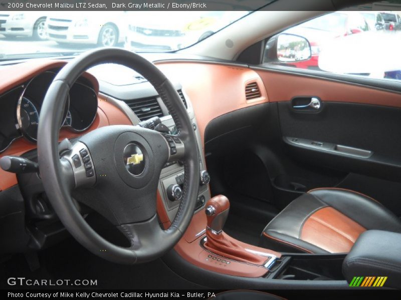 Dark Gray Metallic / Ebony/Brick 2009 Chevrolet Malibu LTZ Sedan