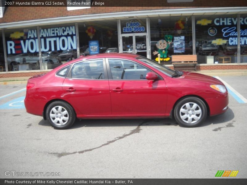 Redfire Pearl / Beige 2007 Hyundai Elantra GLS Sedan