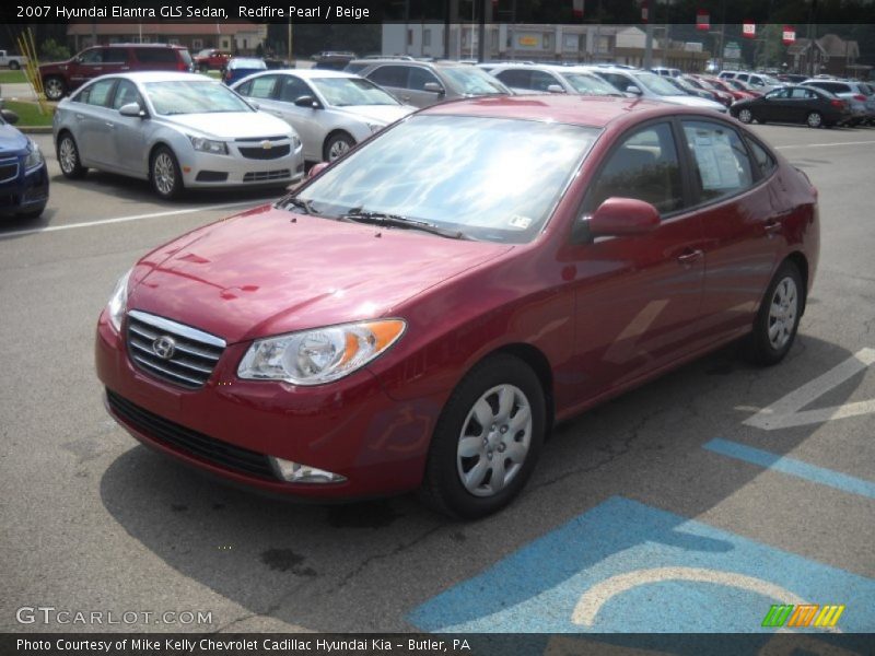 Redfire Pearl / Beige 2007 Hyundai Elantra GLS Sedan