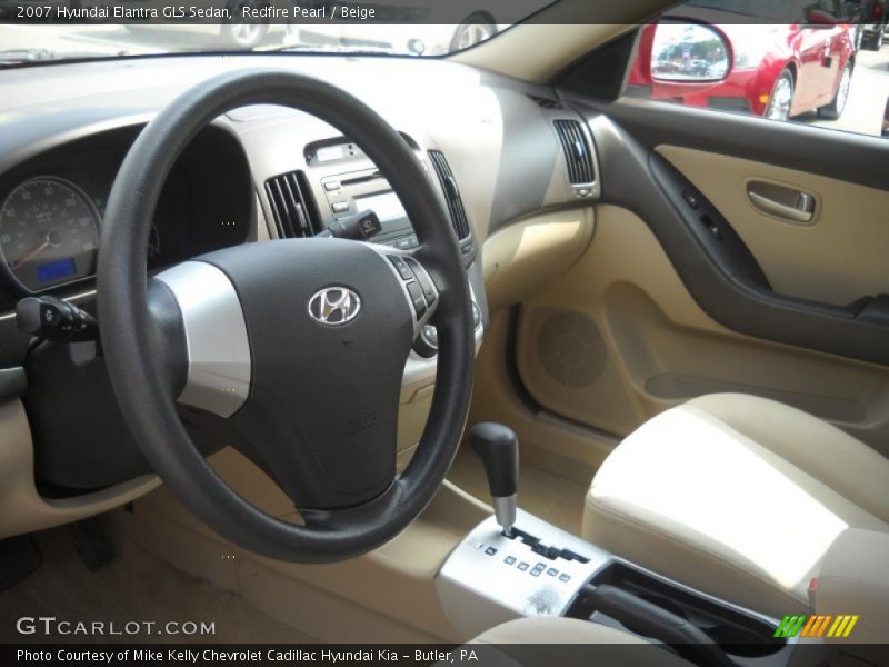 Redfire Pearl / Beige 2007 Hyundai Elantra GLS Sedan