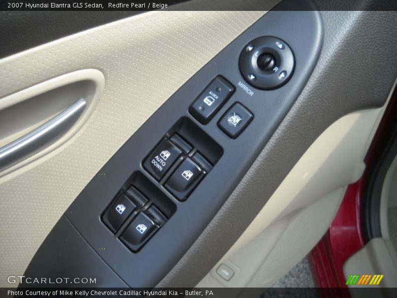 Redfire Pearl / Beige 2007 Hyundai Elantra GLS Sedan