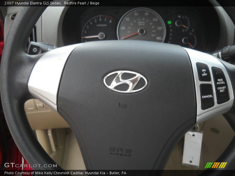 Redfire Pearl / Beige 2007 Hyundai Elantra GLS Sedan