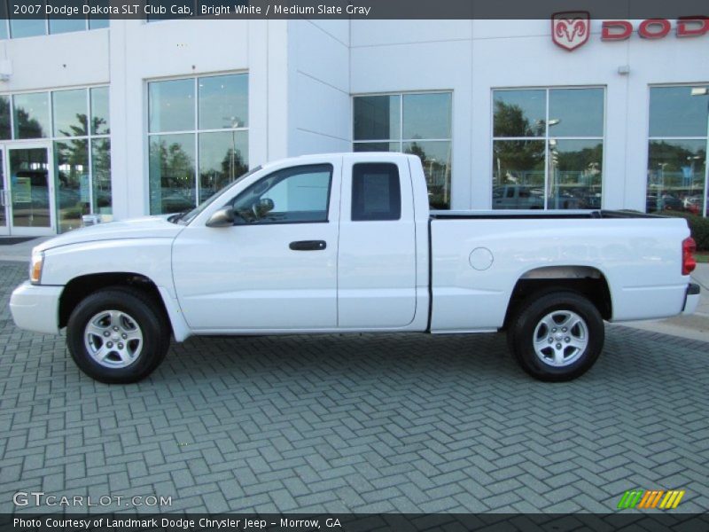 Bright White / Medium Slate Gray 2007 Dodge Dakota SLT Club Cab