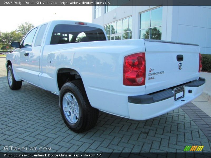 Bright White / Medium Slate Gray 2007 Dodge Dakota SLT Club Cab