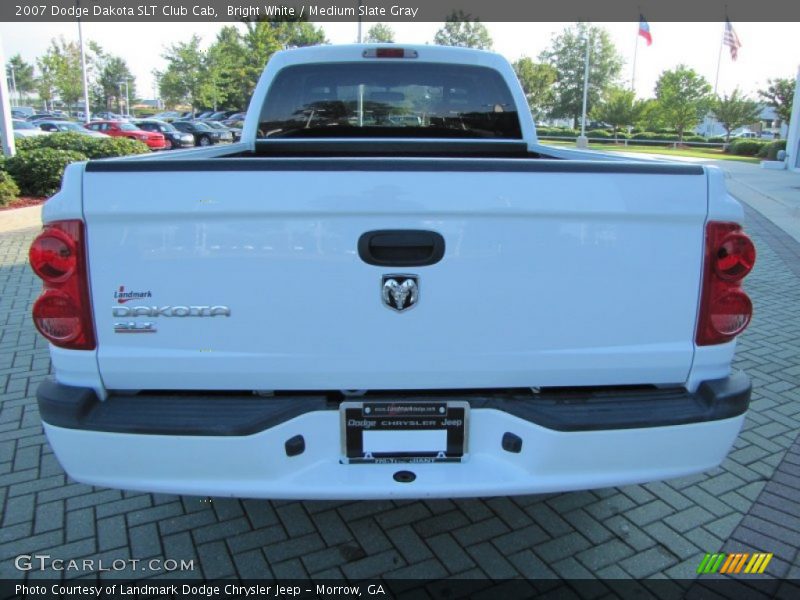 Bright White / Medium Slate Gray 2007 Dodge Dakota SLT Club Cab