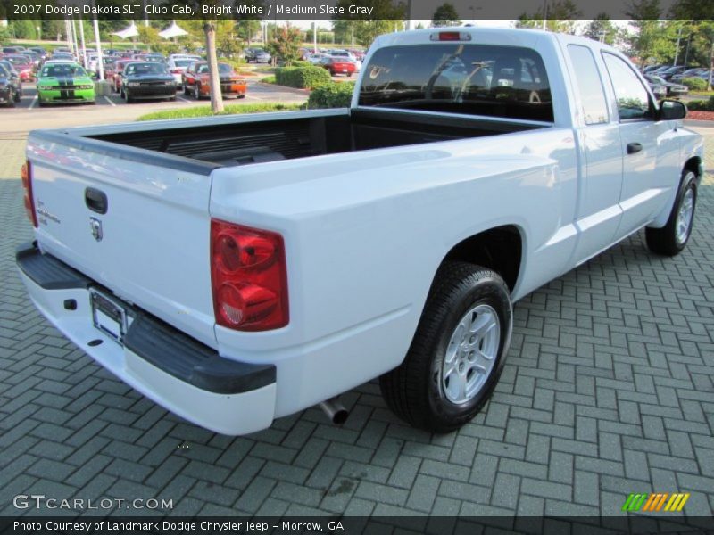 Bright White / Medium Slate Gray 2007 Dodge Dakota SLT Club Cab