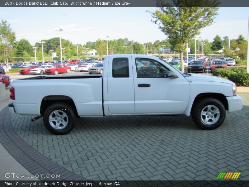 Bright White / Medium Slate Gray 2007 Dodge Dakota SLT Club Cab