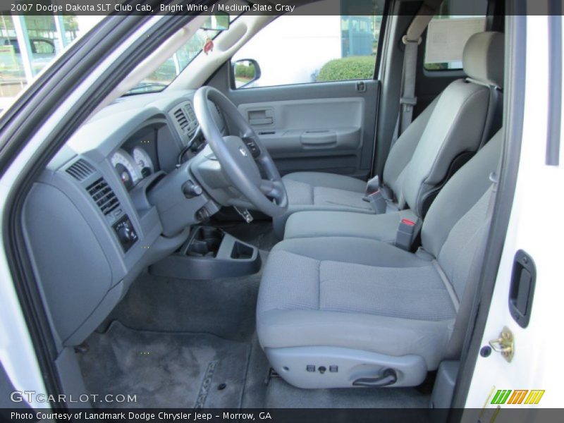 Bright White / Medium Slate Gray 2007 Dodge Dakota SLT Club Cab