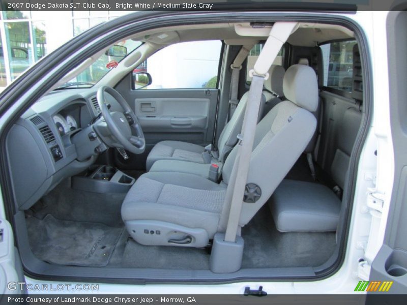 Bright White / Medium Slate Gray 2007 Dodge Dakota SLT Club Cab
