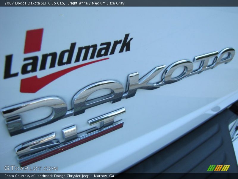 Bright White / Medium Slate Gray 2007 Dodge Dakota SLT Club Cab
