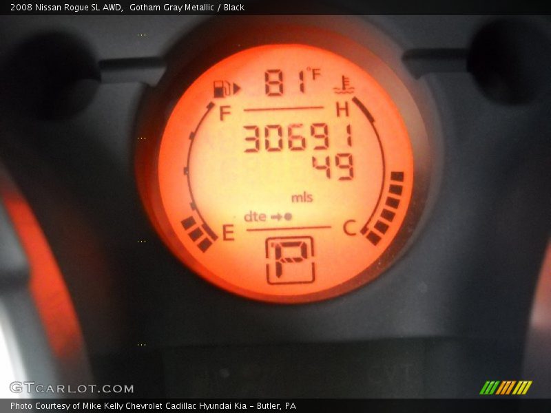 Gotham Gray Metallic / Black 2008 Nissan Rogue SL AWD