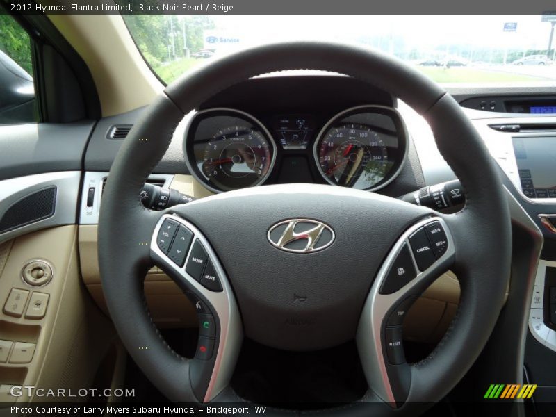 Black Noir Pearl / Beige 2012 Hyundai Elantra Limited