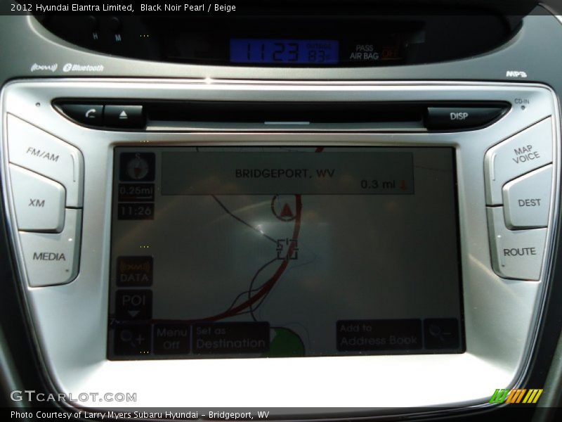 Black Noir Pearl / Beige 2012 Hyundai Elantra Limited